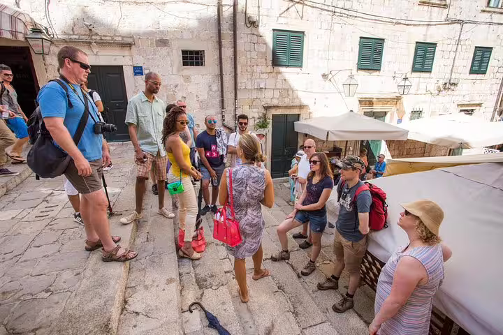 Small group tour in Dubrovnik Old Town steps with guide, exploring King’s Landing streets and GOT locations