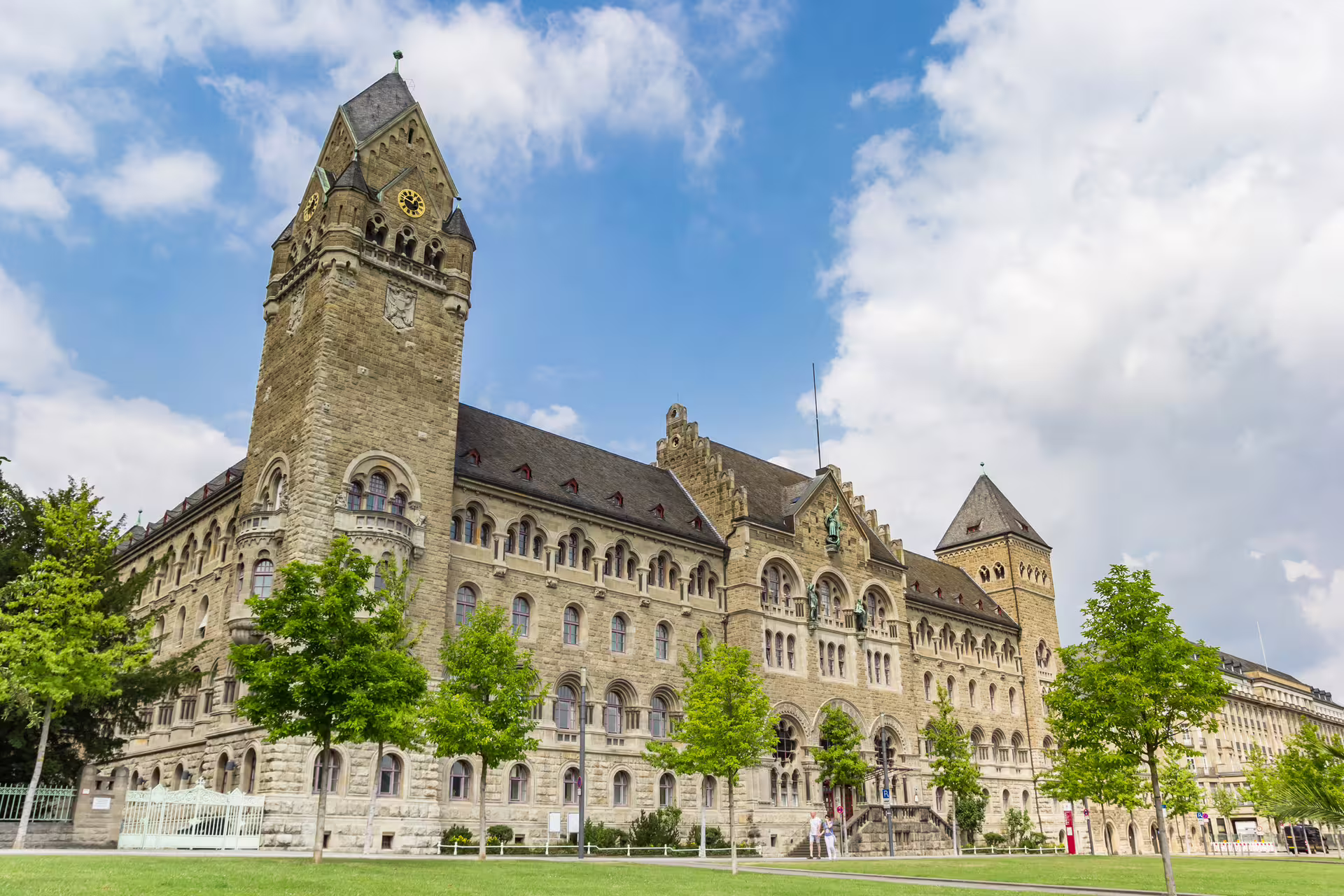Koblenz 1-day walking tour stop at the historic Prussian Government Building, audio guide in 7 languages