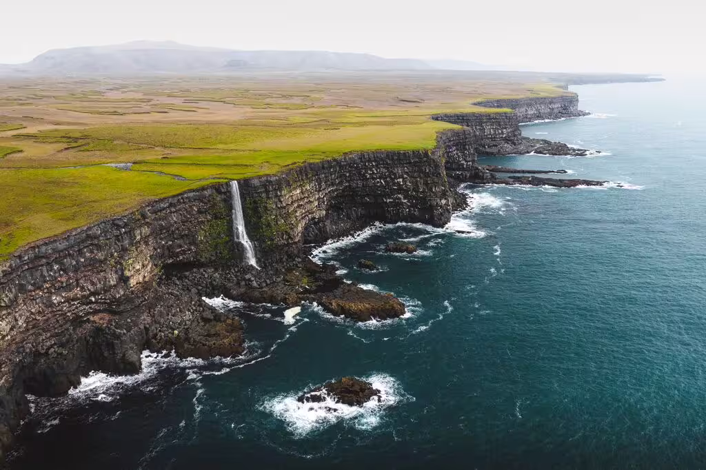 The cliff side by Krýsuvíkurberg on the Reykjanes Peninsula