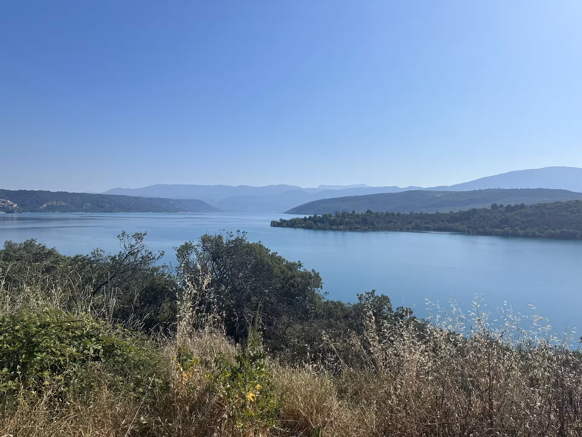 Panoramic view over Lac de Sainte-Croix in Provence, a scenic stop on a lavender private day trip
