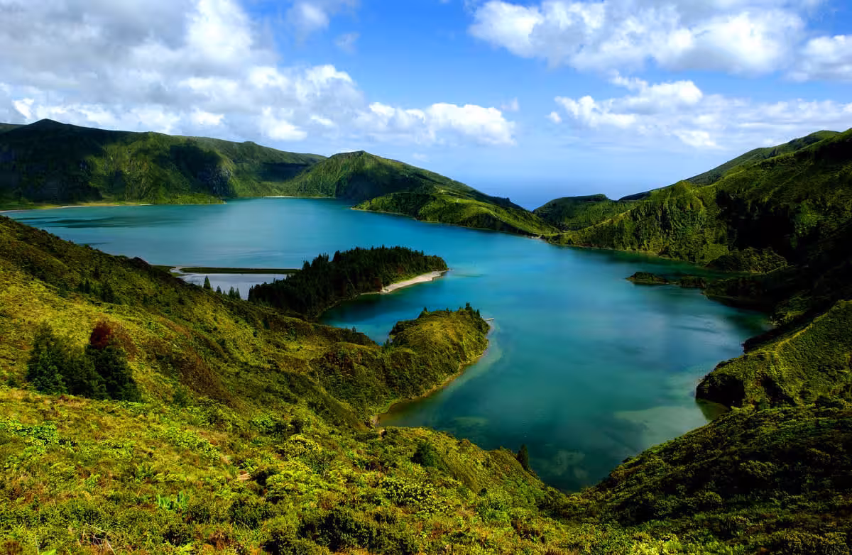 Lagoa do Fogo crater lake viewpoint on São Miguel, Azores, featured on a half-day van tour