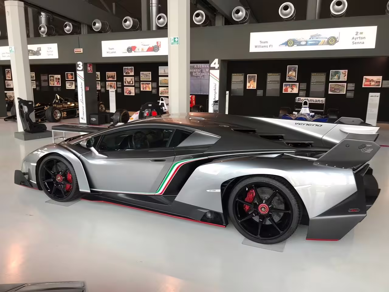Lamborghini Veneno displayed at the Lamborghini Museum Bologna, included with Bologna/Modena supercar museums ticket