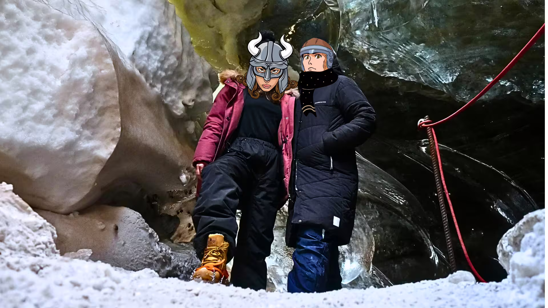 Vikings and Tourists Visit Langjökull Ice Cave
