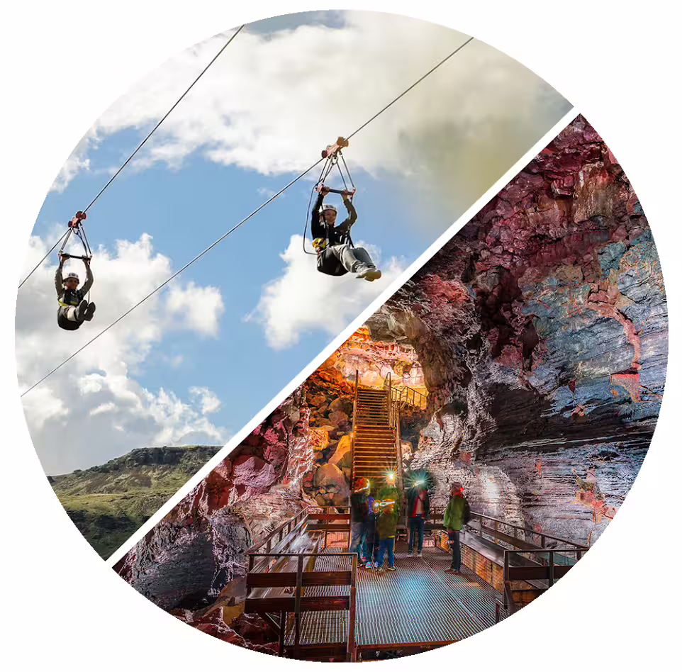 Thrilling zipline adventure and captivating lava cave exploration in the ultimate Lava & Air Adventure Combo tour.