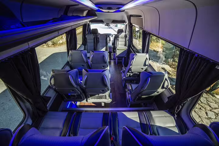 Spacious executive shuttle cabin for Lavrio port and hotels to Athens airport private transfer in Greece