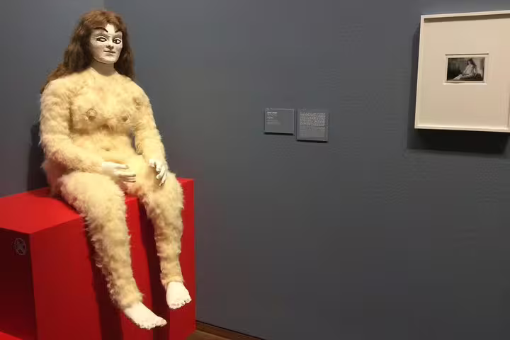 Unique art installation in Leopold Museum featuring an intriguing sculpture, part of the Viennese Art Nouveau collection.