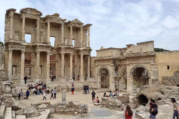 Library of Celsus ruins in Ephesus, Turkey on all-inclusive Biblical tour with Bible-oriented guide and lunch