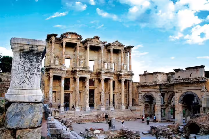 Library of Celsus and Gate of Mazeus and Mithridates, Ephesus ruins on private Izmir Port shore excursion