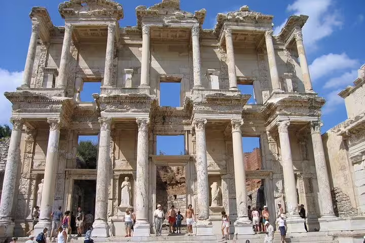 Library of Celsus facade in Ephesus, Turkey, on a 13-day private guided history tour with flights