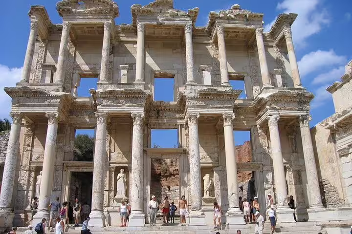 Library of Celsus facade in Ephesus on Ephesus and Istanbul combined 2 tours, Turkey highlights itinerary