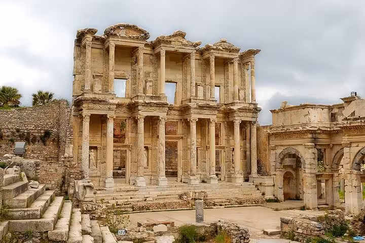 Library of Celsus ruins in Ephesus on a private tour from Cesme or Alacati hotels with guide