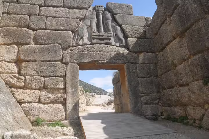 Lion Gate entrance at Ancient Mycenae, highlight of Mycenae Epidaurus Nafplio full-day private tour