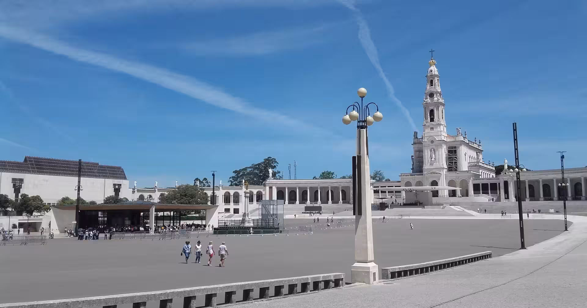 Sanctuary of Our Lady of Fátima and vast pilgrimage square, a highlight of Lisbon to Fátima half-day tour