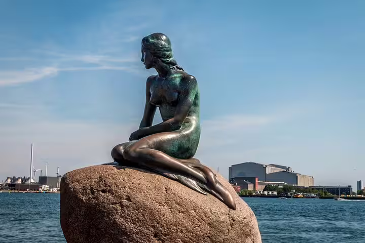 The iconic Little Mermaid statue in Copenhagen, a must-see landmark on a private full day tour exploring Denmark's capital.