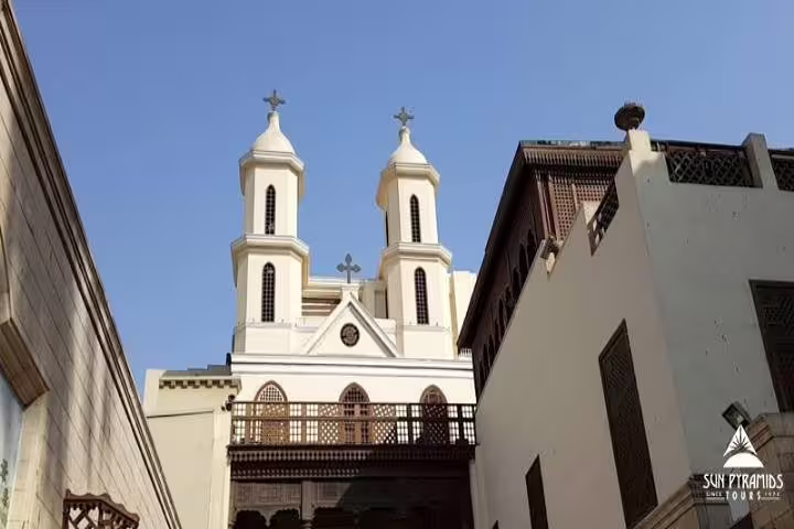 Historic Cairo church in Old Cairo on overnight Luxor to Cairo VIP first class train tour itinerary