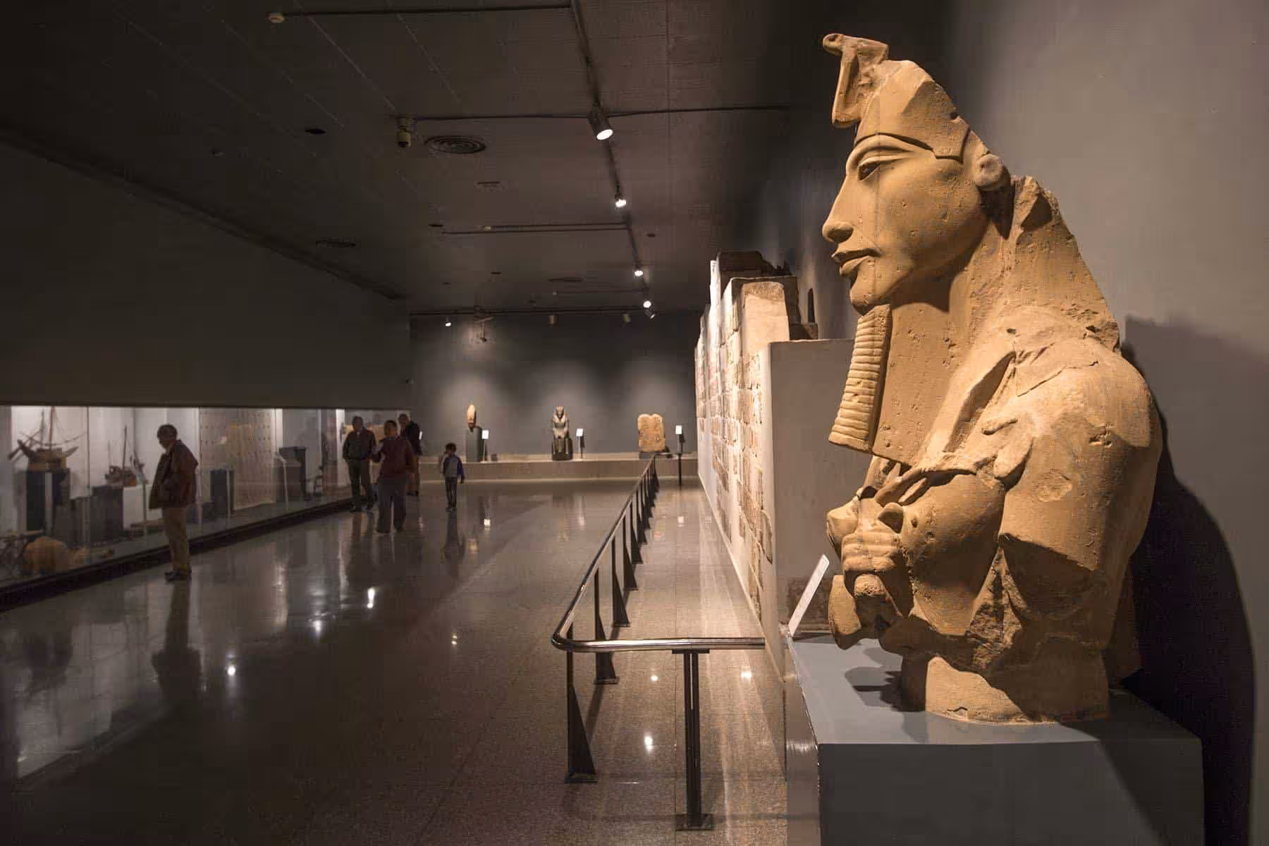 Luxor Museum gallery with massive pharaoh statue, a highlight on the Discover Luxor Museum tour in Egypt