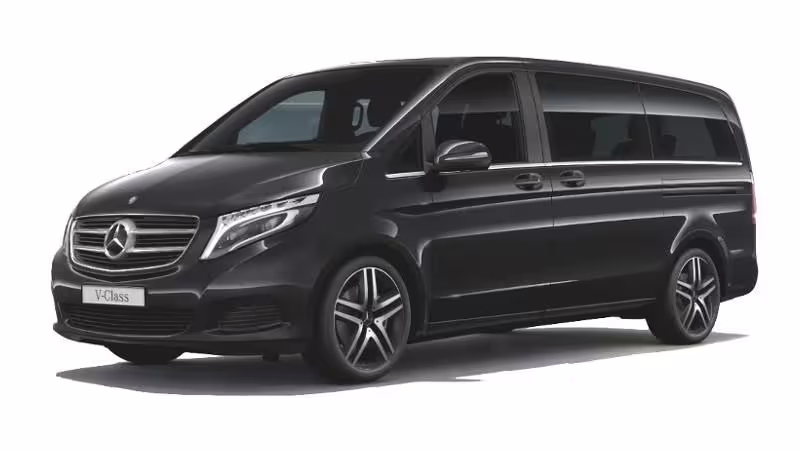 Luxury Mercedes V-Class minivan for private transfer Naples to Amalfi or Amalfi to Naples with driver