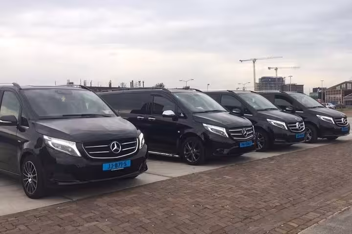 Fleet of luxury Mercedes vans for Amsterdam and Schiphol Airport to The Hague private transfer service