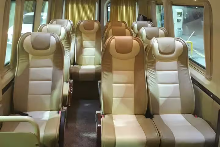 Comfortable luxury minibus seats for private Istanbul tour to Topkapi Palace, Hagia Sophia and Blue Mosque