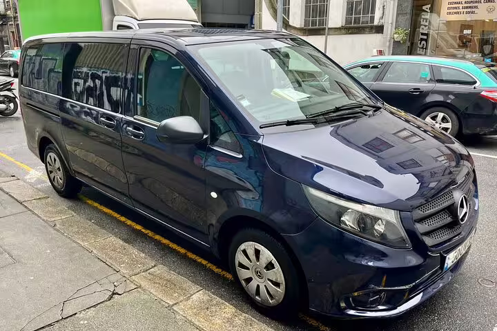 Luxury van for Private Azeitão Cheese Workshop, Wine Tasting, and Sesimbra Tour, offering comfort and style for travelers.