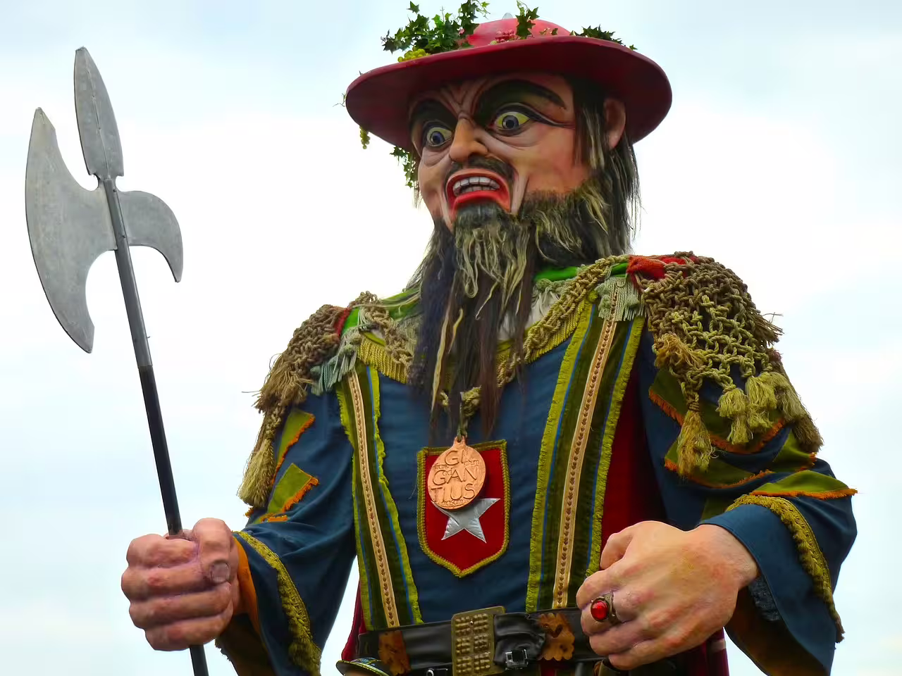 Traditional Maastricht carnival giant statue, cultural highlight on Maastricht center 1-day walking tour with audioguide