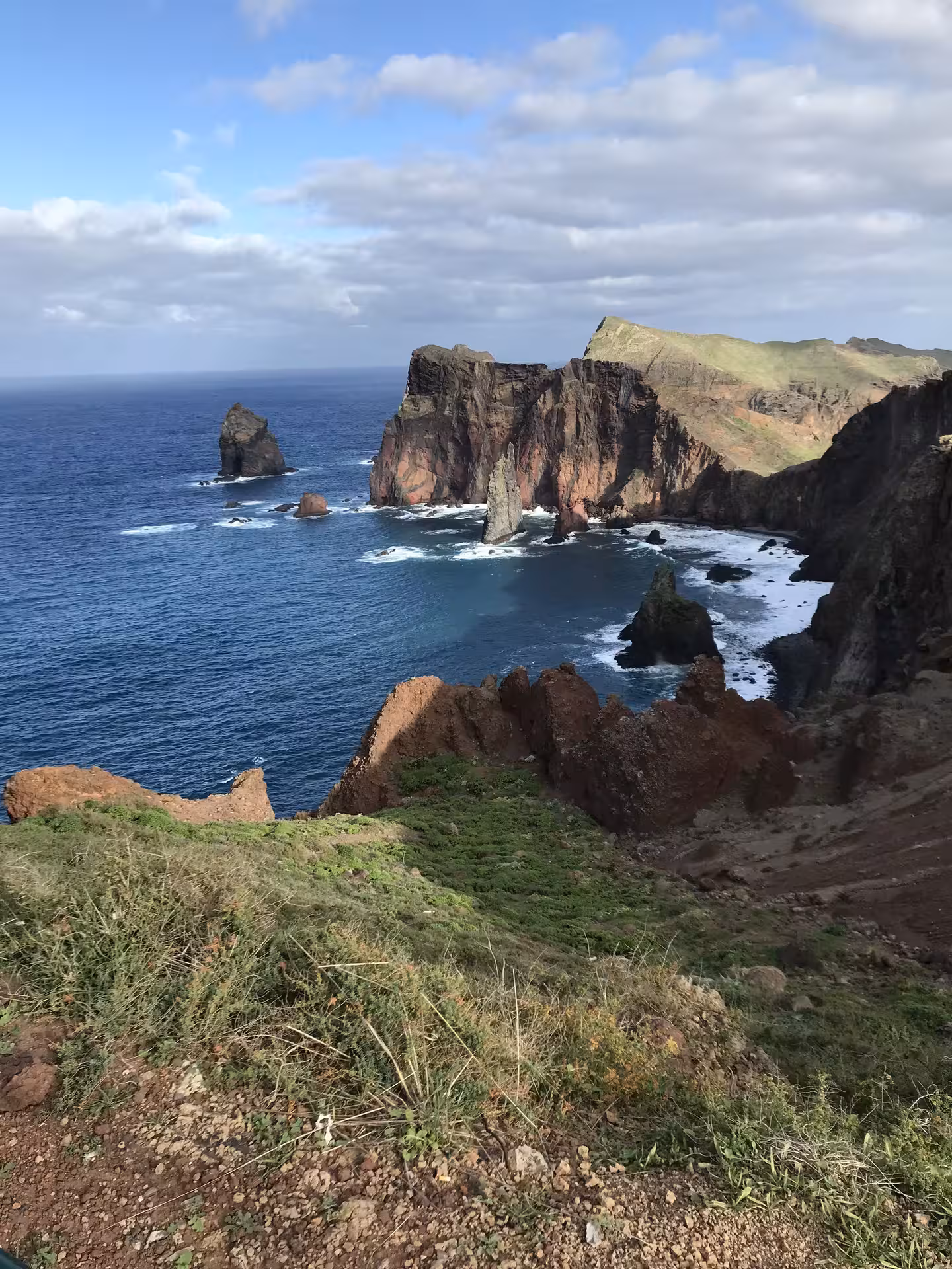 Dramatic Madeira East Coast cliffs and sea stacks, a highlight stop on the Santana 4x4 off-road tour