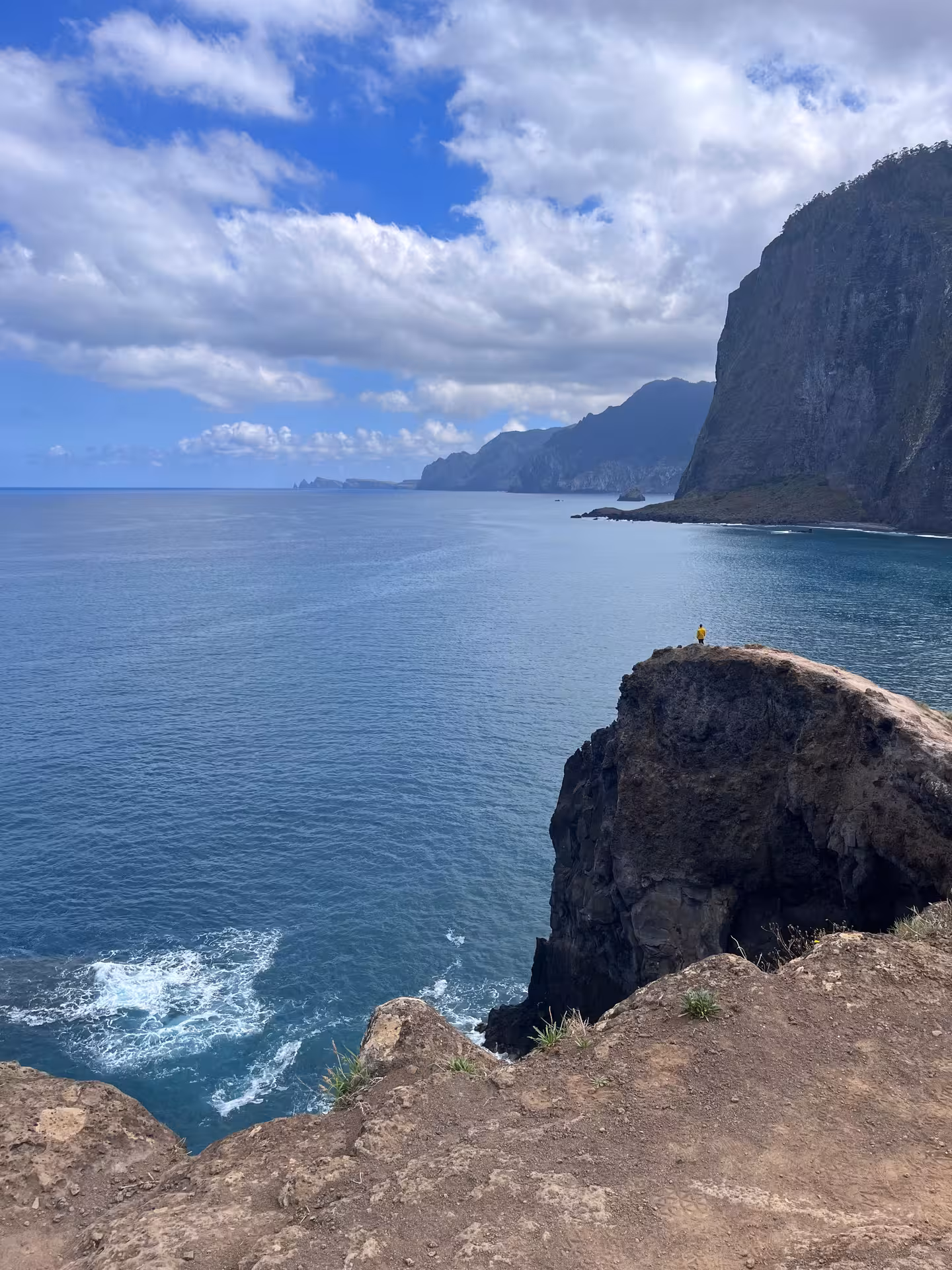 Panoramic Madeira East Coast ocean cliffs with lookout point, featured on the Santana 4x4 off-road tour