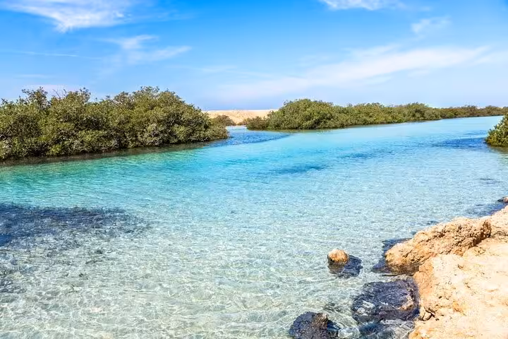 Magic Lake Ras Mohamed lagoon, crystal-clear turquoise water near Sharm El Sheikh on half-day snorkeling tour