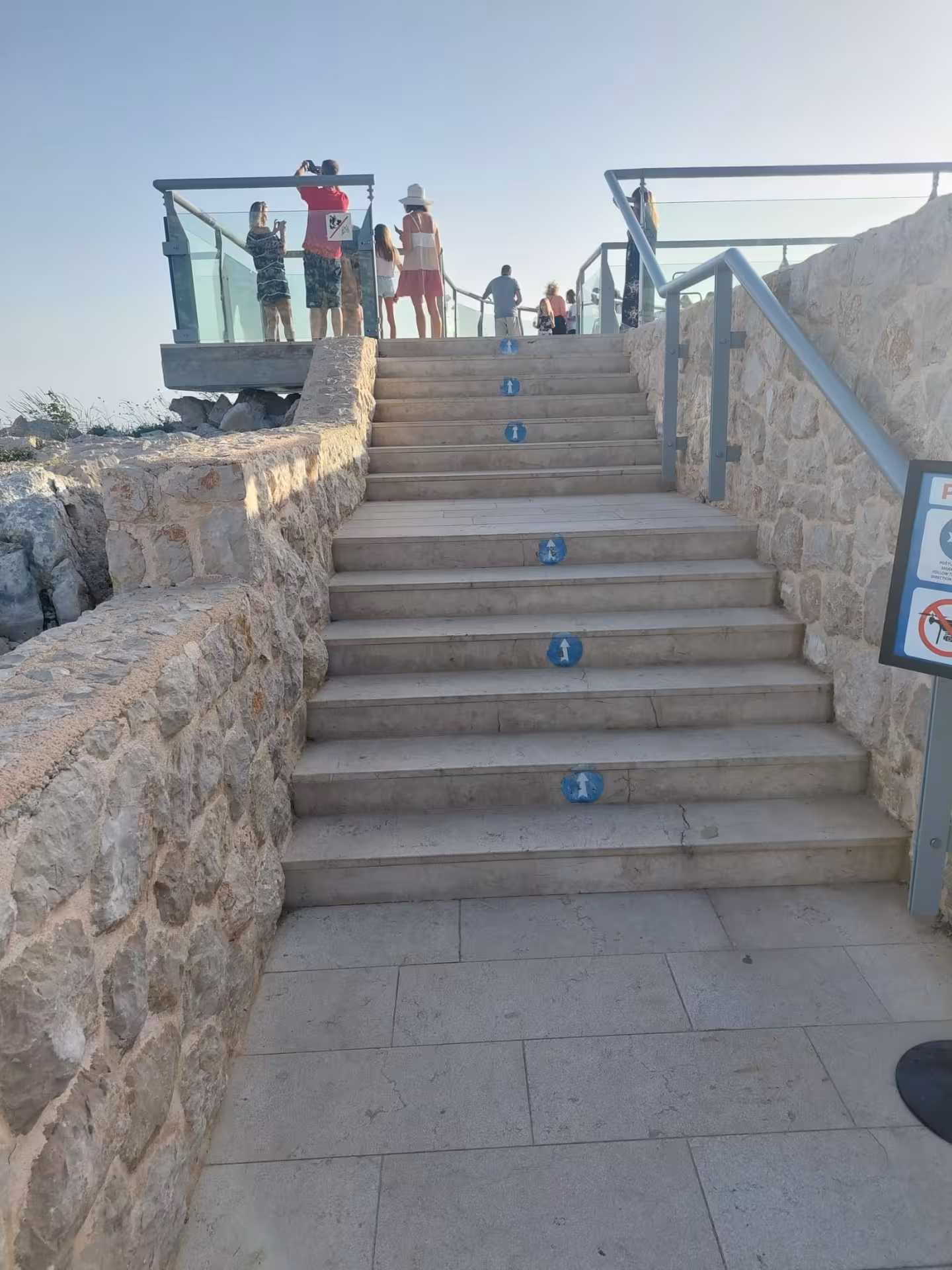 Stone steps leading to Biokovo Skywalk viewing deck on Split to Skyline Makarska cliffview adventure tour