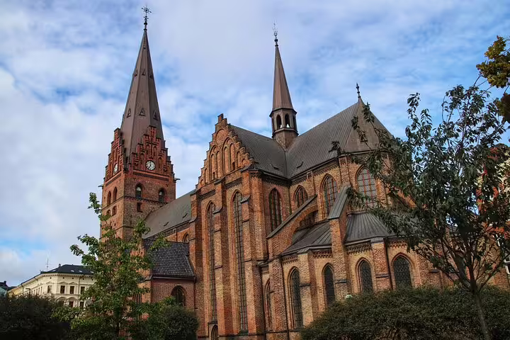 Historic St. Peter's Church in Malmö with its striking Gothic architecture, a highlight on the Malmö day trip from Copenhagen by train.
