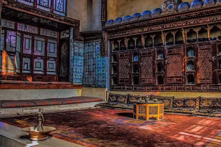 Ornate Mamluk-era interior in Historic Islamic Cairo, a stop on the Islamic Cairo walking tour experience