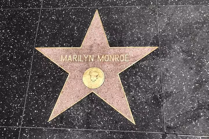 Marilyn Monroe star on the Hollywood Walk of Fame embedded in black terrazzo sidewalk