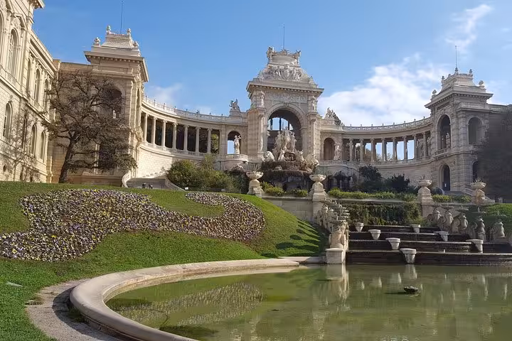 Palais Longchamp in Marseille on a private city tour with driver, plus private transfer to hotel or airport