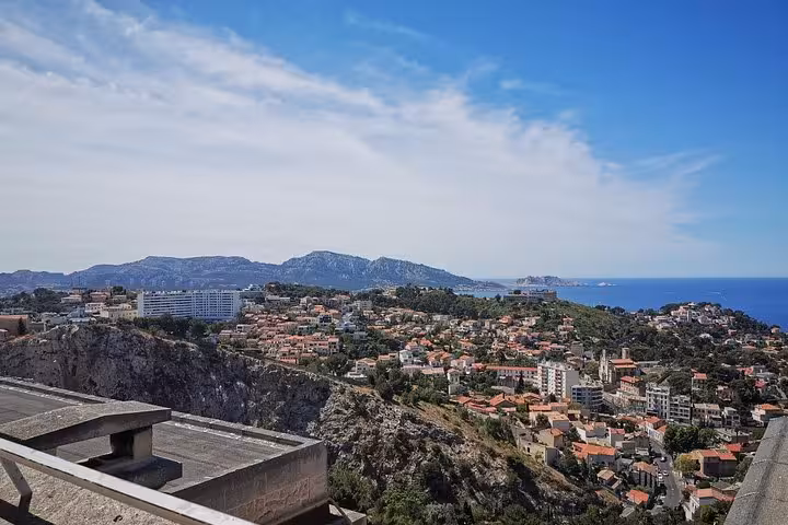 Panoramic Marseille shoreline view from a scenic lookout on a city sightseeing shore excursion tour