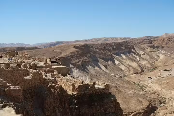 Masada fortress ruins overlooking the Judean Desert, highlight of a private day trip from Tel Aviv