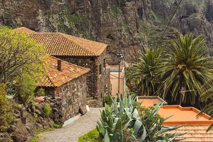 Charming stone house with terracotta roof in the picturesque village of Masca, Tenerife.