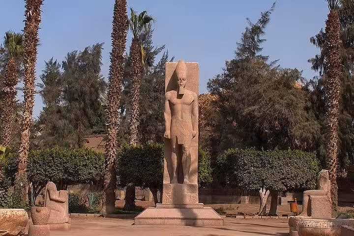 Colossal statue in Memphis open-air museum, Egypt, on private all-inclusive tour to Dahshur pyramids and Saqqara