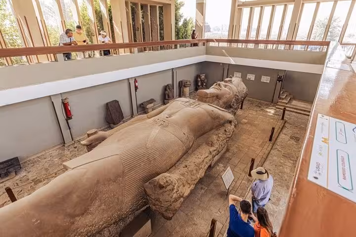 Memphis open-air museum colossal Ramses II statue visit on 3-day private Giza Cairo Alexandria tour