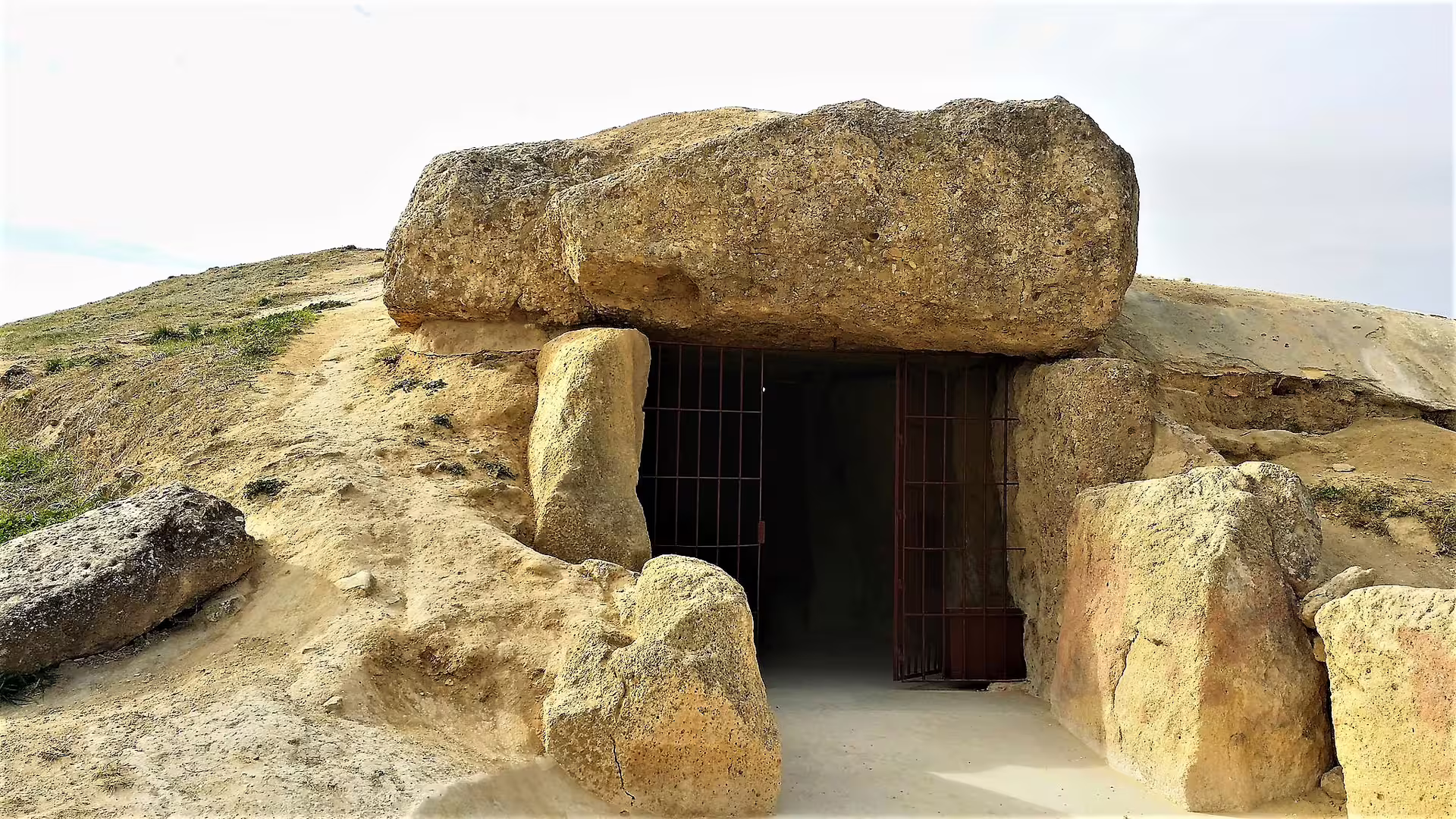 Menga Dolmen entrance at Antequera megaliths on a private tour from Costa del Sol, Andalusia