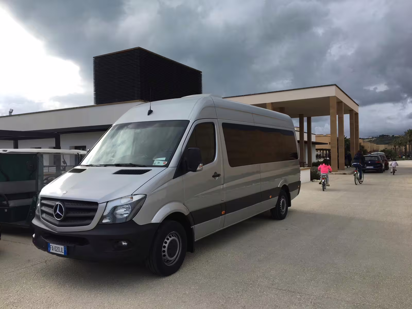 Comfortable Mercedes minibus for private Monreale and Mondello tour from Palermo, offering flexible transfers in Sicily