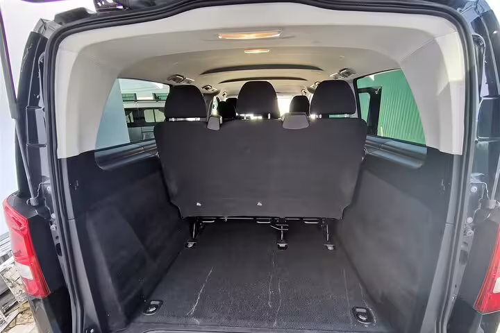 Ample luggage space in the Mercedes van for convenient private transfers to Faro, Albufeira, Alvor, Seville, and Lisbon.