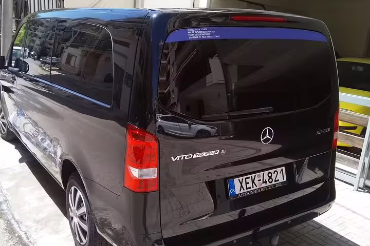 Mercedes Vito Tourer private transfer van for Port of Piraeus to Athens city centre pickup and drop-off