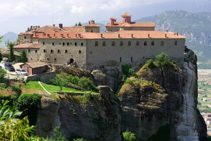 Great Meteoro Monastery on a cliff in Meteora, highlight of a full-day private tour from Athens Greece