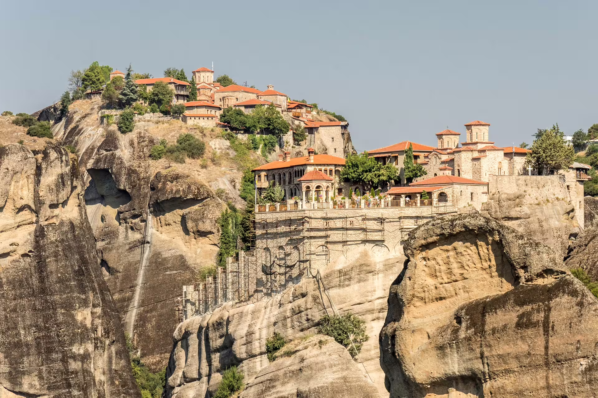Meteora cliffside monastery near Kalambaka, Greece, on a 2-day private Delphi Meteora Thermopylae tour