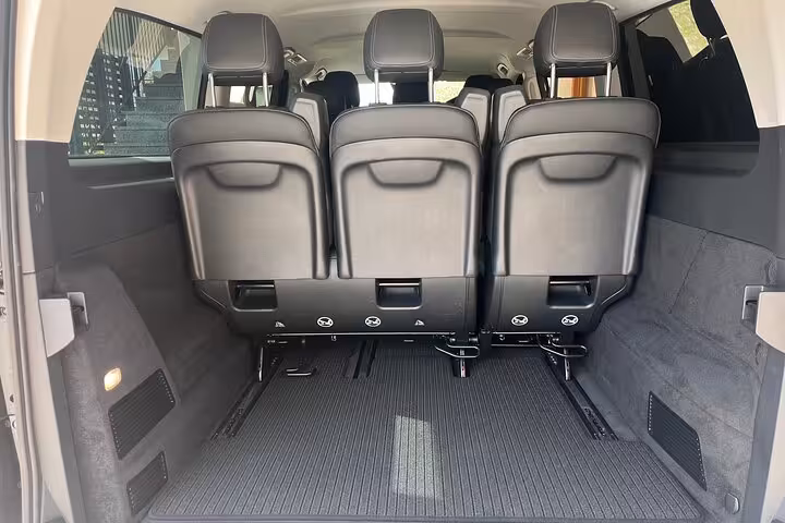 Ample luggage space in the back of a premium vehicle for Milan to Zermatt Tasch private transfer.