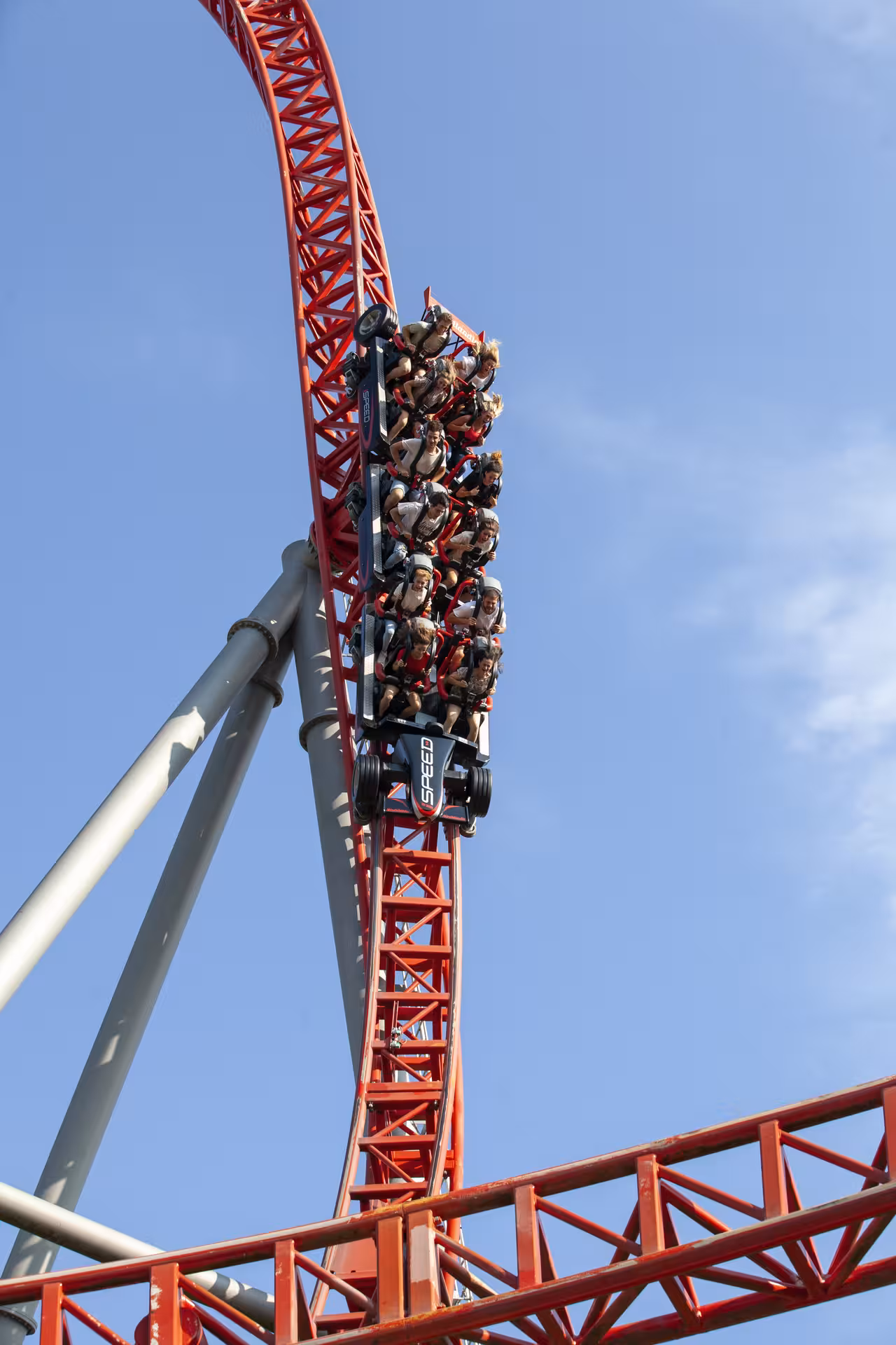 Mirabilandia iSpeed roller coaster drop in Ravenna, thrill ride with Mirabilandia & Aquafan combo ticket