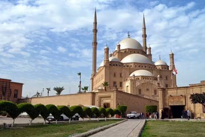 Mohamed Ali Mosque at Cairo Citadel, iconic stop on National Museum and Egyptian Museum day tour