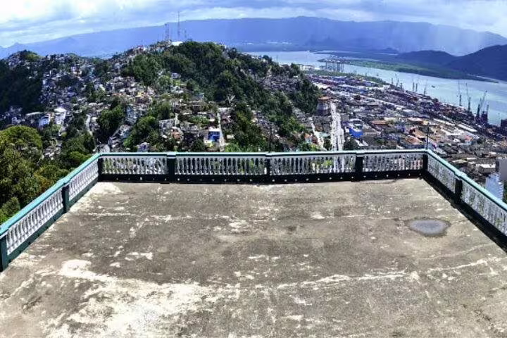 Panoramic view from Mont Serrat in Santos, offering stunning vistas on the 7-hour shared group tour including sightseeing.