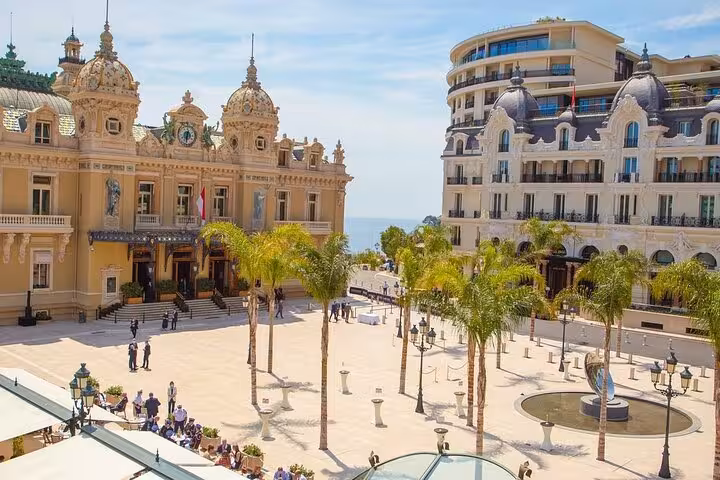 Monte Carlo's iconic Casino Square with its elegant architecture and vibrant atmosphere, ideal for luxury tours.