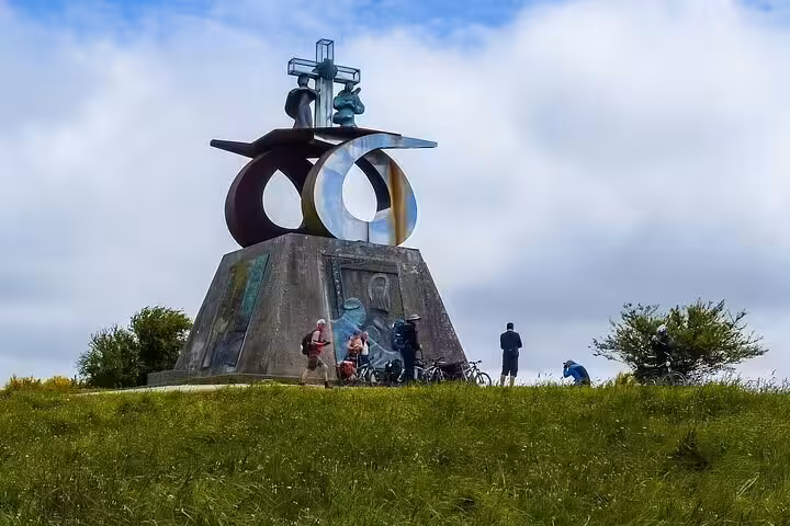 Monte do Gozo monument viewpoint near Santiago de Compostela visited on a Porto to Santiago private day trip